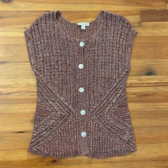Coldwater Creek Multicolor Sleeveless Cardigan Knit Sweater Womens Size Medium - Picture 6 of 12